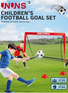 UNUNS Youth Soccer Backyard Set, Soccer Nets Training Equipment,Soccer Ball+Football Net+Soccer Training Goals,Indoor Outdoor Games Practice Portable Set For Kids Adults,Perfect Soccer Gift  - Image 2