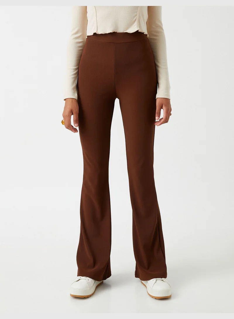 KOTON Flare Leg Trousers High Waist