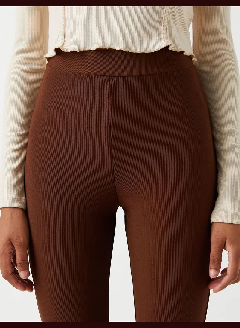 KOTON Flare Leg Trousers High Waist
