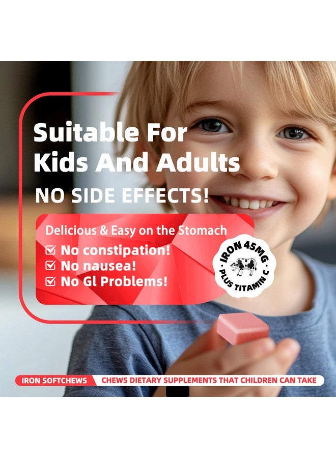 Natures Aid Chewable Iron Supplement for Women & Men and Kids - Strawberry Flavor, Iron Vitamin C Soft Chew for Max Absorption, Iron as Ferrous Fumarate, Ideal for Iron Deficiency, 2 Month Supply - Image 3