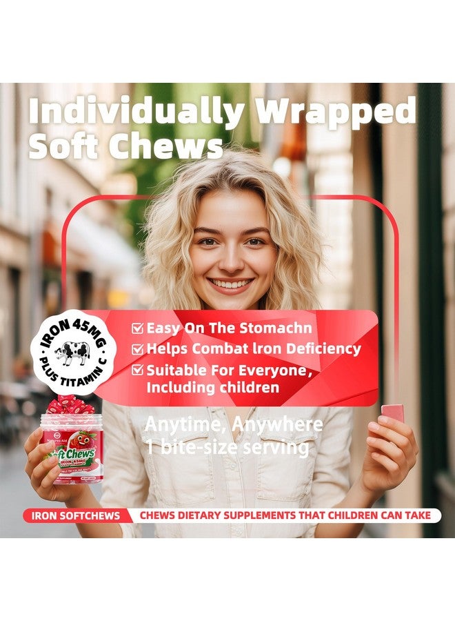 Natures Aid Chewable Iron Supplement for Women & Men and Kids - Strawberry Flavor, Iron Vitamin C Soft Chew for Max Absorption, Iron as Ferrous Fumarate, Ideal for Iron Deficiency, 2 Month Supply - Image 5