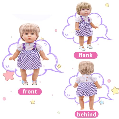 Digabi Alive Baby Doll Clothes - 9 Sets Girl Doll Clothes Dress for 10 11 12 Inch Doll, Doll Outfits Accessories for Baby Doll Girl, Pretty Doll Cloth Handmade Girl Christmas Birthday Gift - Image 3