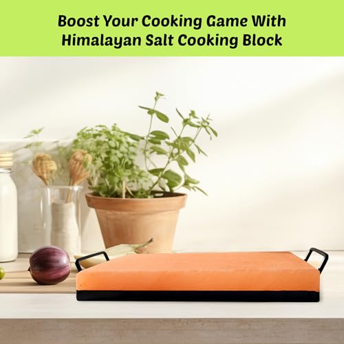 POHS Himalayan Salt Block Cooking Plate 12x8x15 for Cooking Grilling Cutting and Serving with Metal Tray  Recipe Booklet Unique Gifts for Men Women Chefs  Cooks - Image 5