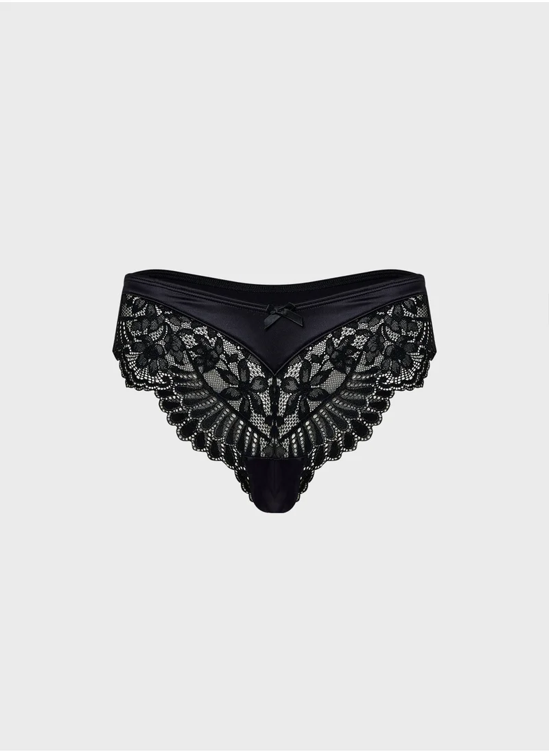 هانك مولر Lace High Leg Brief