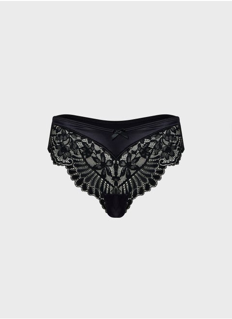 Lace High Leg Brief