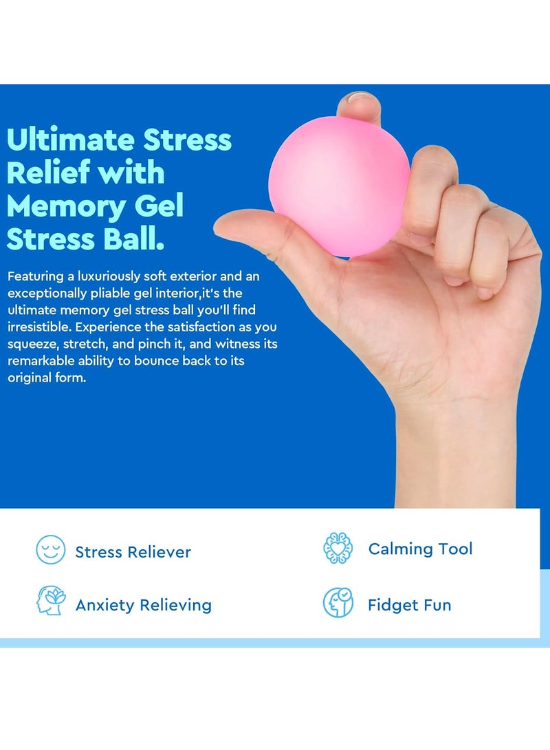 عام كرات الضغط، كثافة عالية وناعمة للغاية ومملوءة بجل الذاكرة، لعبة تململ اسفنجية للبالغين والأطفال، كرات ضغط كرات تململ حسية لتخفيف التوتر والقلق، سلسلة دافئة - Image 3