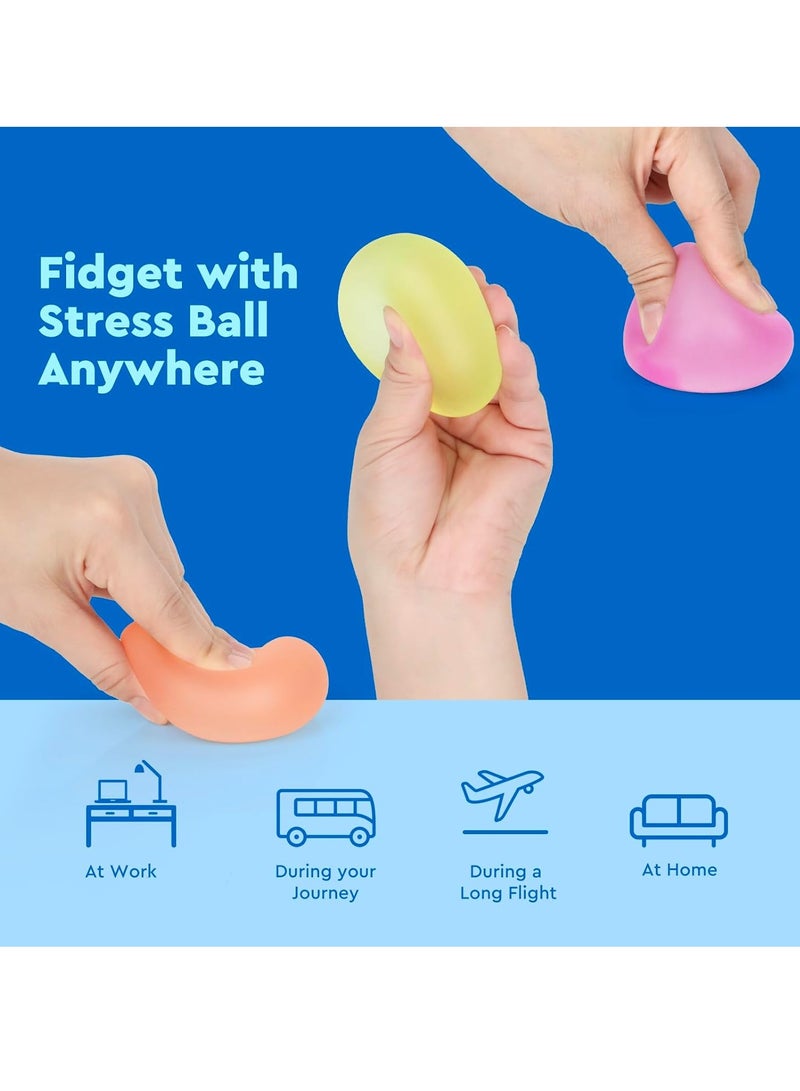 عام كرات الضغط، كثافة عالية وناعمة للغاية ومملوءة بجل الذاكرة، لعبة تململ اسفنجية للبالغين والأطفال، كرات ضغط كرات تململ حسية لتخفيف التوتر والقلق، سلسلة دافئة - Image 5