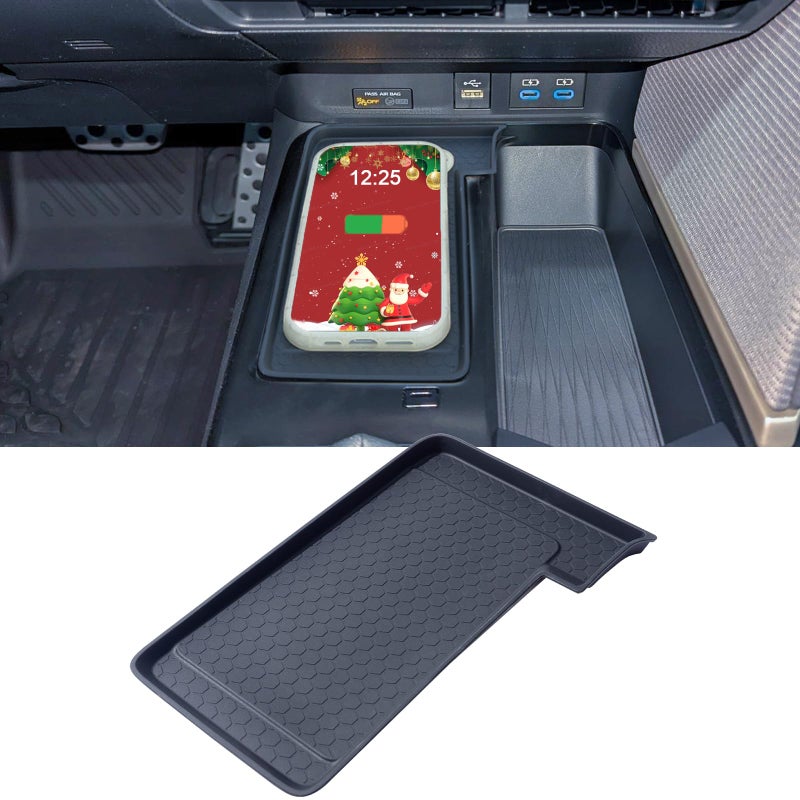 TOPINSTALL 2026 Wireless Charging Non-Slip Mat Compatible with 2025 2026 Toyota Camry, Black Silicone Protective Pad Center Console Liner for Camry Accessories - Image 1