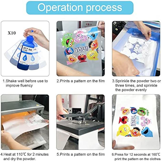 DTF INK 100ML COMBO PACK FOR DTF PRINTERS WITH EPSON PRINTHEADS INSTALLED L1800 ET-4800 8550 XP15000 I3200 4720 XP600 TX800 ET2800,(2*WHITE+ 1SET BLACK CYAN MAGENTA YELLOW) - Image 3