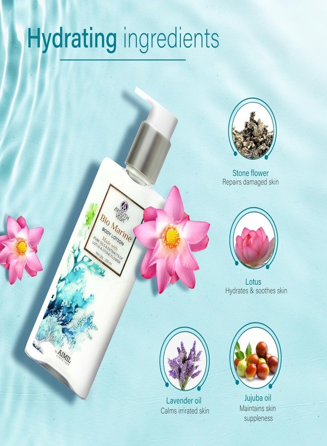 Ayouthveda Bio Marine Body Lotion with Lotus & Stone Flower, Deeply Hydrating, Non-Greasy Formula, Natural & Ayurvedic, 250ml - Image 4
