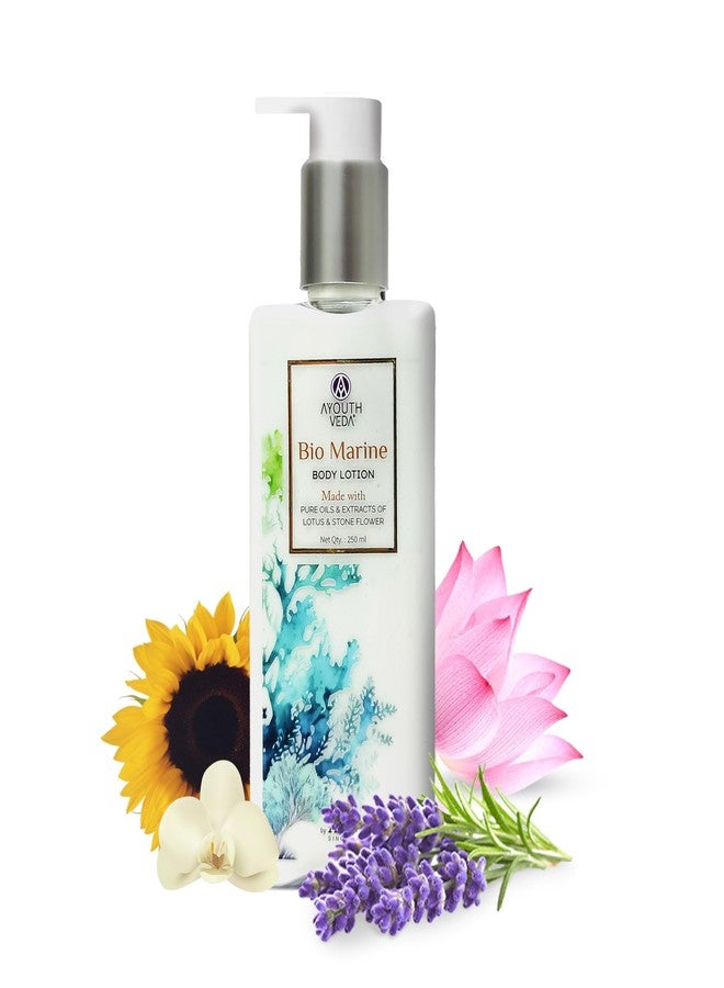 Ayouthveda Bio Marine Body Lotion with Lotus & Stone Flower, Deeply Hydrating, Non-Greasy Formula, Natural & Ayurvedic, 250ml - Image 1