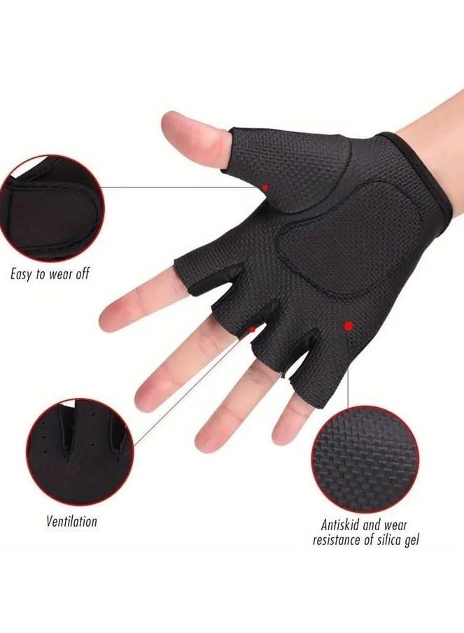 Generic Half Finger Gloves For GYM Exercise, Weightlifting And Cycling  - Image 2