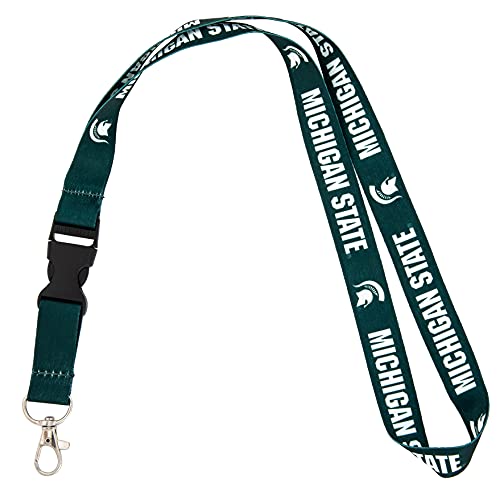 Desert Cactus Michigan State University Lanyard Spartans MSU Car Keys ID Badge Holder Keychain Detachable Breakaway Snap Buckle (Green - Michigan State) - Image 1