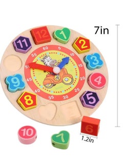 Generic AM ANNA Wooden Teaching Time Clock Toys Shape Sorting Games Learning Number Tools Lacing Beads Education puzzle Toy  - Image 3