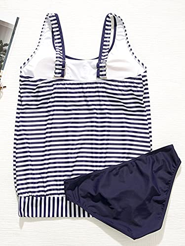 BIKINX Striped Tankini Swimsuits for Women Plus Size Swimwear Tummy Control Two Piece Bathing Suits - Image 3