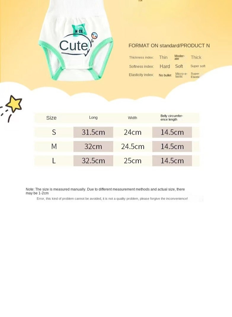Baby Pure Cotton High Waist Leak-proof Diaper Pants - Elastic, Convenient, and Warmth Retaining for Infants  - Image 4