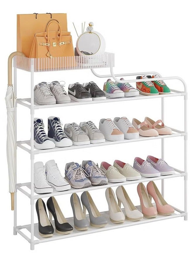 Generic 6-Layer Iron Plastic Shoe Rack Storage Stackable Shoes Boots Organizer For Closet Bedroom Hallway,White - Image 3