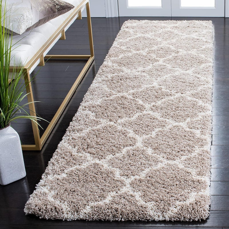 imsid Shaggy Floor Carpets for Living Room, Elegant Bed Side Runner, Modern Carpets for Bedroom, Drawing Room,Carpets for Living Room Etc.Color-. Beige and Ivory II Size 2x5 feet - Image 1