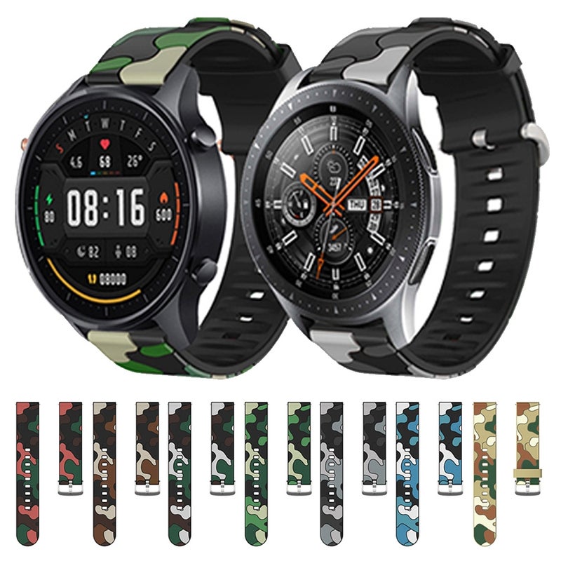 إيروريكس سوار ساعة Fossil Gen 5 Carlyle / Julianna / Garrett / Carlyle Hr من السيليكون المموه بإبزيم فضي مقاس 20 مم (7) - Image 4