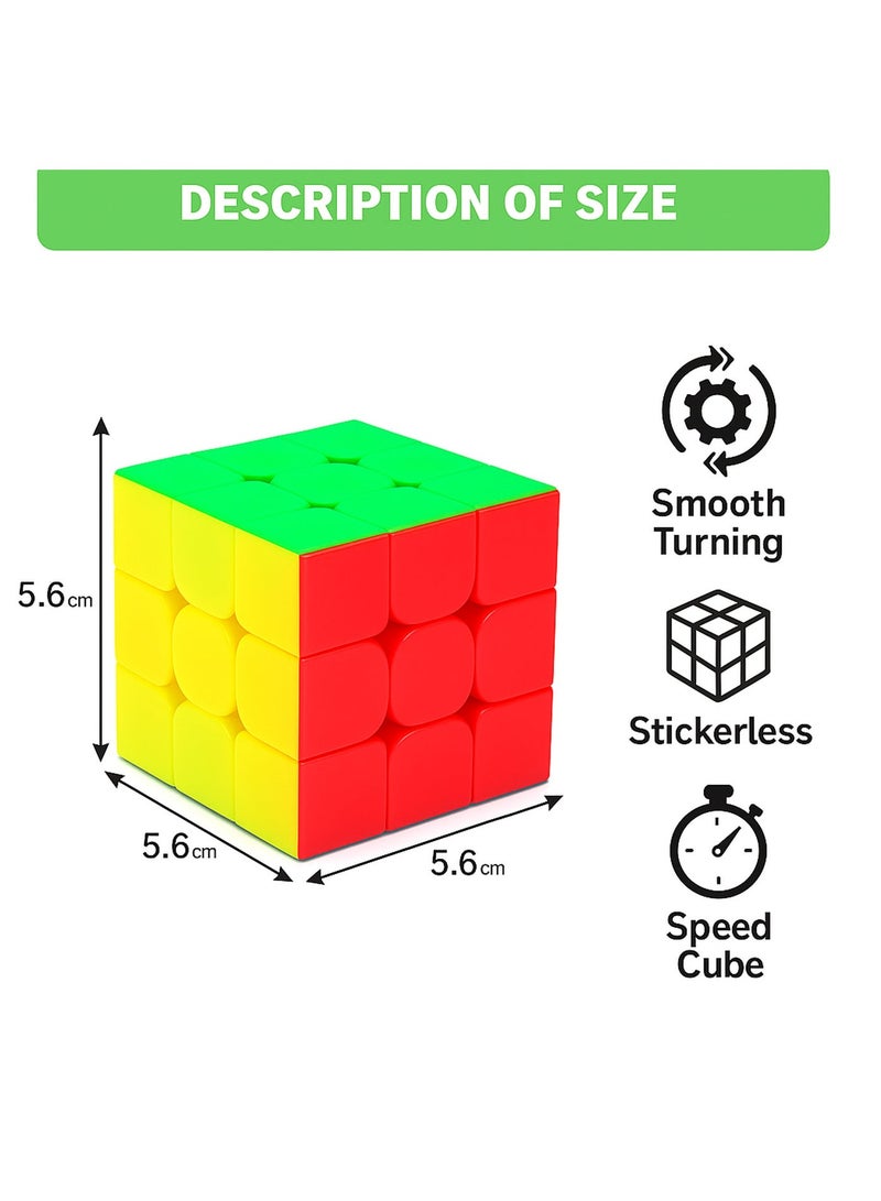 Magnetic Magic Cube – Stickerless Speed Puzzle Cube (Multicolor) | Smooth Fast Rotation 3x3 Cube for Kids & Adults | Magnetic Speed Cube for Beginners & Speed Solvers | Brain Teaser Educational Puzzle Toy - Image 3