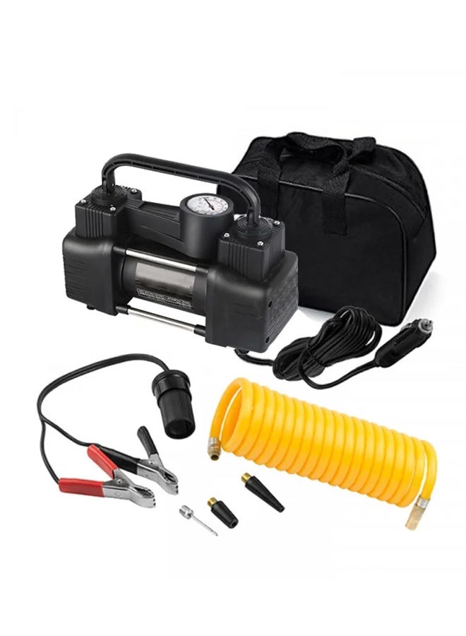Air Compressors 2 cylinder for Car Tires, Bike Tires, Rubber Floater, Balls Works on car lighter & Battery – VX01 - Image 1