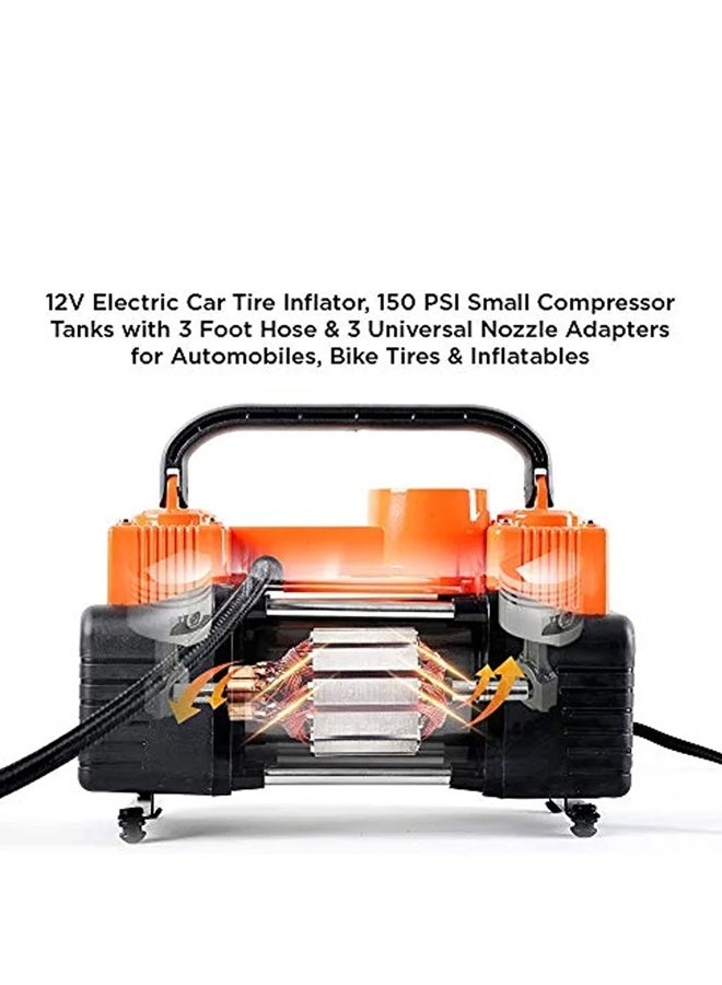 Air Compressors 2 cylinder for Car Tires, Bike Tires, Rubber Floater, Balls Works on car lighter & Battery – VX01 - Image 3