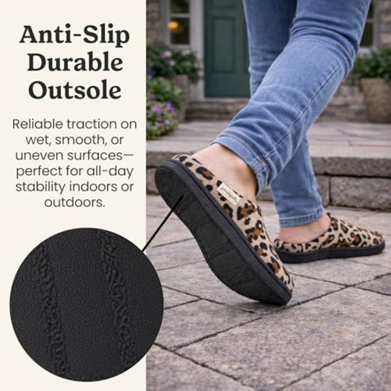 Leslie Terry Clog House Shoes with Memory Foam, Indoor Slippers with Wide Widths - Image 5