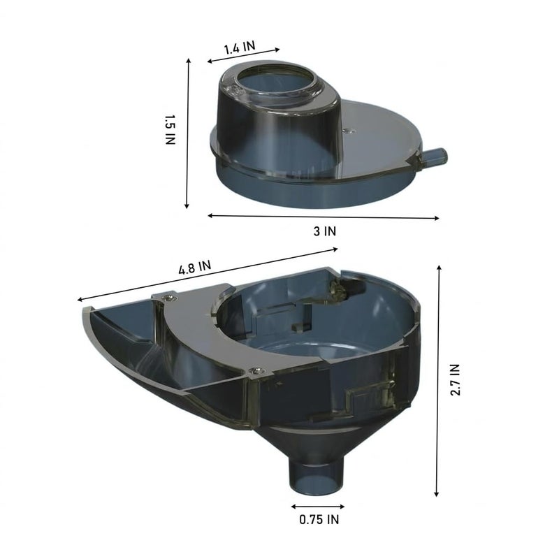 Baby Formula Dispenser Replacement Funnel Compatible with Baby Brezza Formula Pro Advanced and Pro Advanced WiFi Models ONLY, Replacement Funnel & Cover, NOT Fit Formula Pro Mini Mixer Machine, 2 pack - Image 2