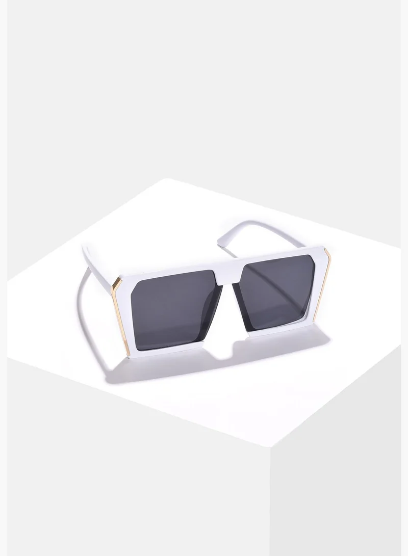 Haute Sauce Women Black Lens White Oversized Sunglasses