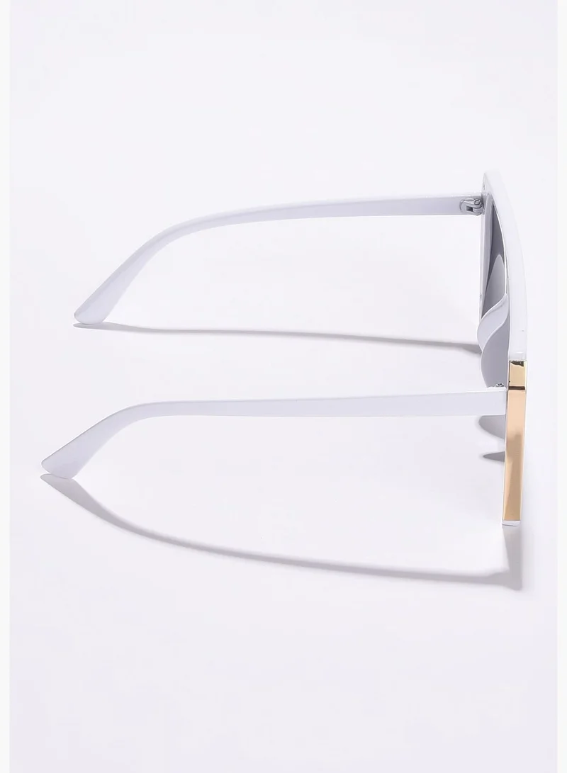 Haute Sauce Women Black Lens White Oversized Sunglasses