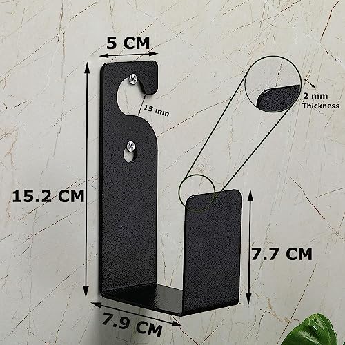 Garbnoire Durable Heavy Duty MS Garden Pipe Stand | Wall Mounted Watering Hose Holder | Portable Irrigation Hose Hanger | Garden Pipe Holder Hook in Black (L Shape Pipe Hanger, Pack of 1) - Image 2
