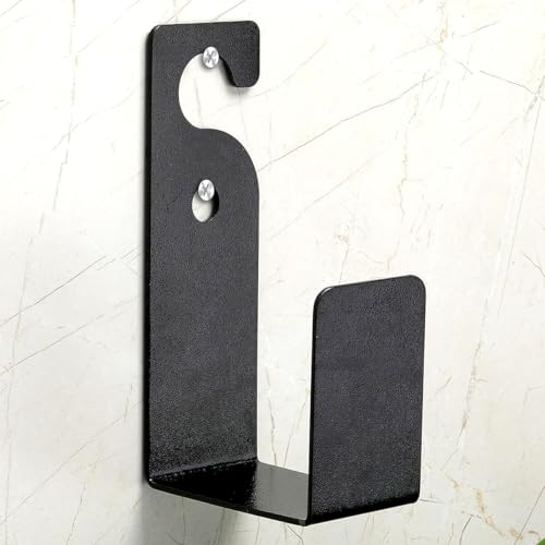 Garbnoire Durable Heavy Duty MS Garden Pipe Stand | Wall Mounted Watering Hose Holder | Portable Irrigation Hose Hanger | Garden Pipe Holder Hook in Black (L Shape Pipe Hanger, Pack of 1) - Image 1