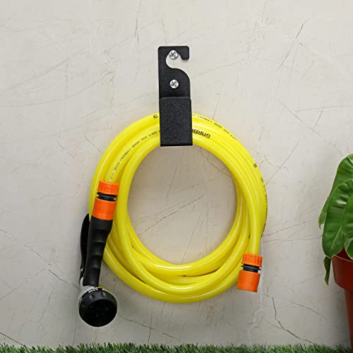 Garbnoire Durable Heavy Duty MS Garden Pipe Stand | Wall Mounted Watering Hose Holder | Portable Irrigation Hose Hanger | Garden Pipe Holder Hook in Black (L Shape Pipe Hanger, Pack of 1) - Image 5