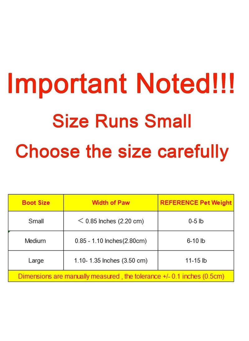 SYOSI 4Pcs Waterproof Dog Boots Waterproof Dog Shoes for Small Medium Dogs Anti-Slip Dog Boots for Hiking Soft Breathable Paw Protectors for Dogs Outdoor Night Use  - Image 4