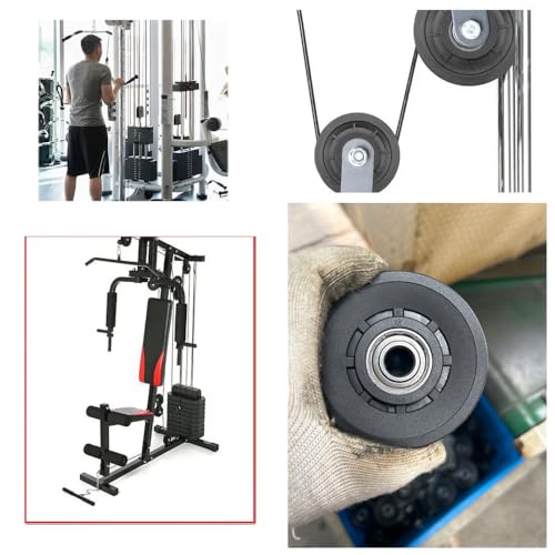 SquEqu 2 Pack Cable Pulley System Bearing Replacement Nylon Universal 90mm Wheel Roller for Fitness LAT and Lift Pull Down Cable Machine Attachments Exercise Gym Equipment Strength Training Parts - Image 5
