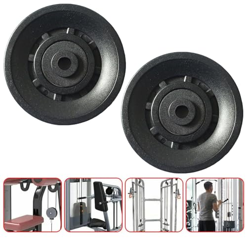 SquEqu 2 Pack Cable Pulley System Bearing Replacement Nylon Universal 90mm Wheel Roller for Fitness LAT and Lift Pull Down Cable Machine Attachments Exercise Gym Equipment Strength Training Parts - Image 4