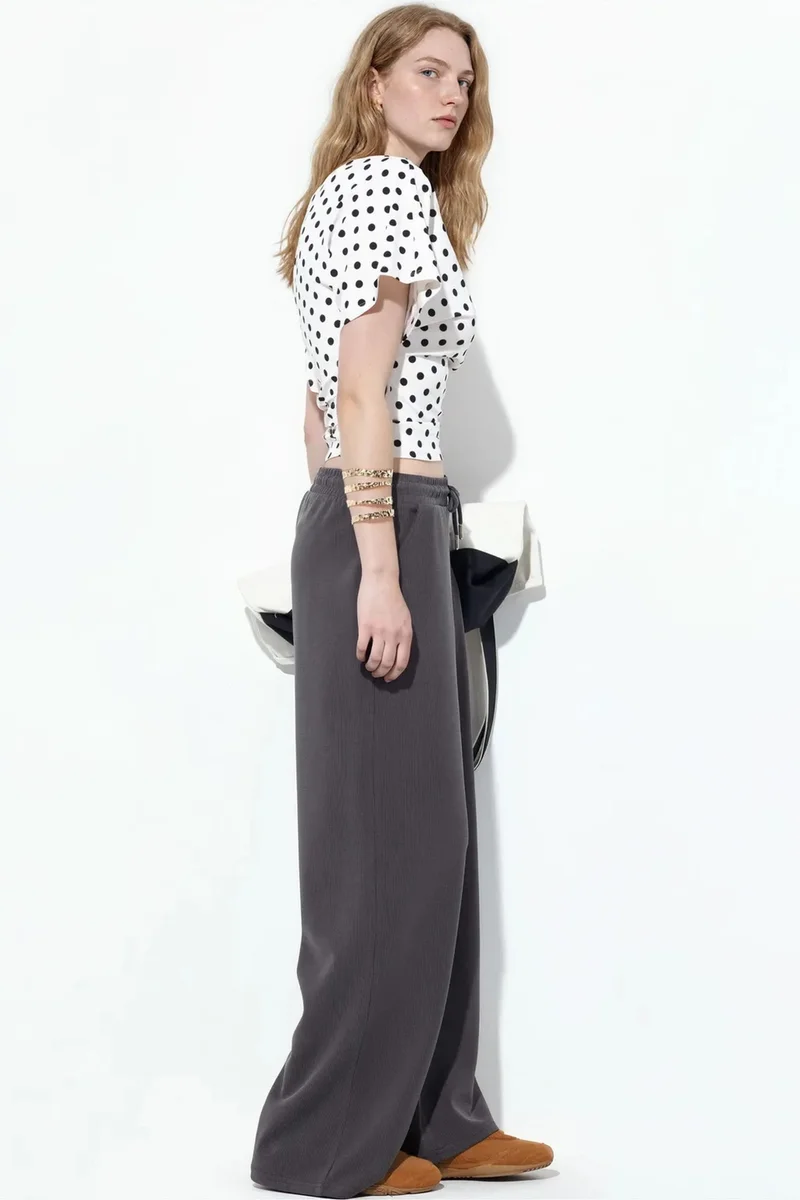 BUSEM Ribbed Drawstring Waist Pants