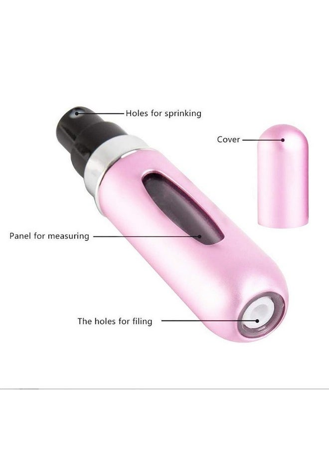 6Ml Portable Mini Refillable Empty Perfume Spray Bottle Atomizer Pump Case For Travel And Outgoing (Pink)