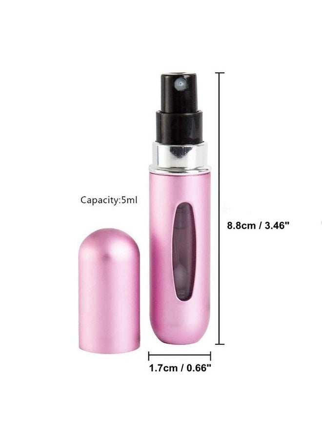 6Ml Portable Mini Refillable Empty Perfume Spray Bottle Atomizer Pump Case For Travel And Outgoing (Pink)