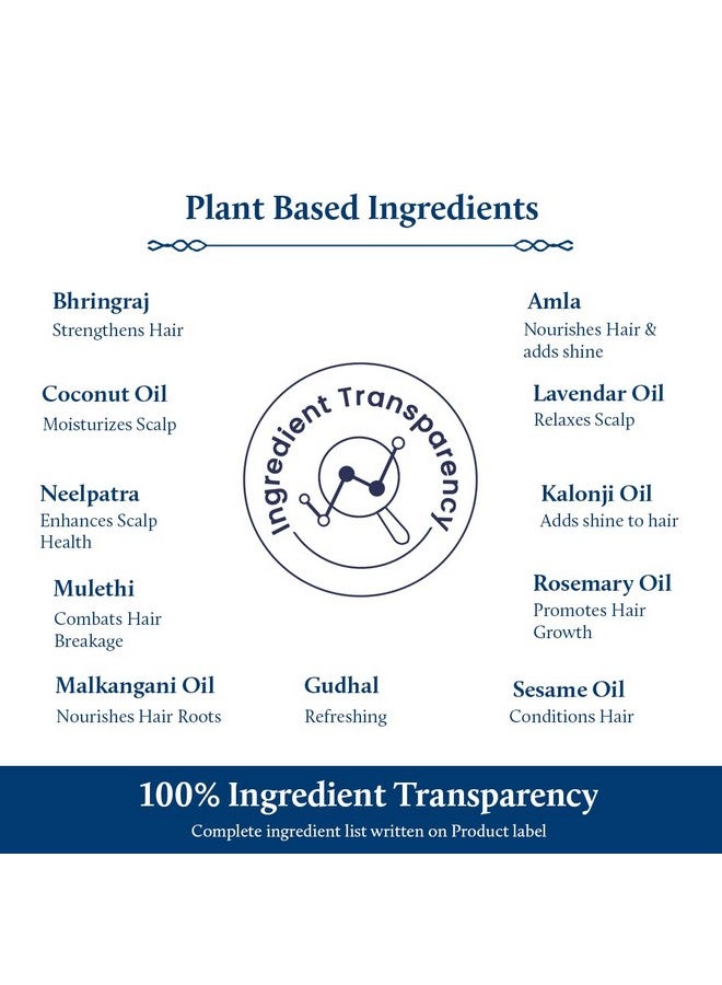 Blue Nectar Briganantadi Hair Fall Control & Healthy Scalp Oil | Plant Based Non Sticky Hair Oil For Hair Growth | Perfect Hair Fall Oil For Women & Men (9 Herbs, 100 Ml) - Image 5