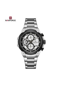 Luxury Chronograph Wrist Watch for Men with Stainless Steel Strap Water Resistant Multi-Function Timepiece with Stopwatch and Date Display