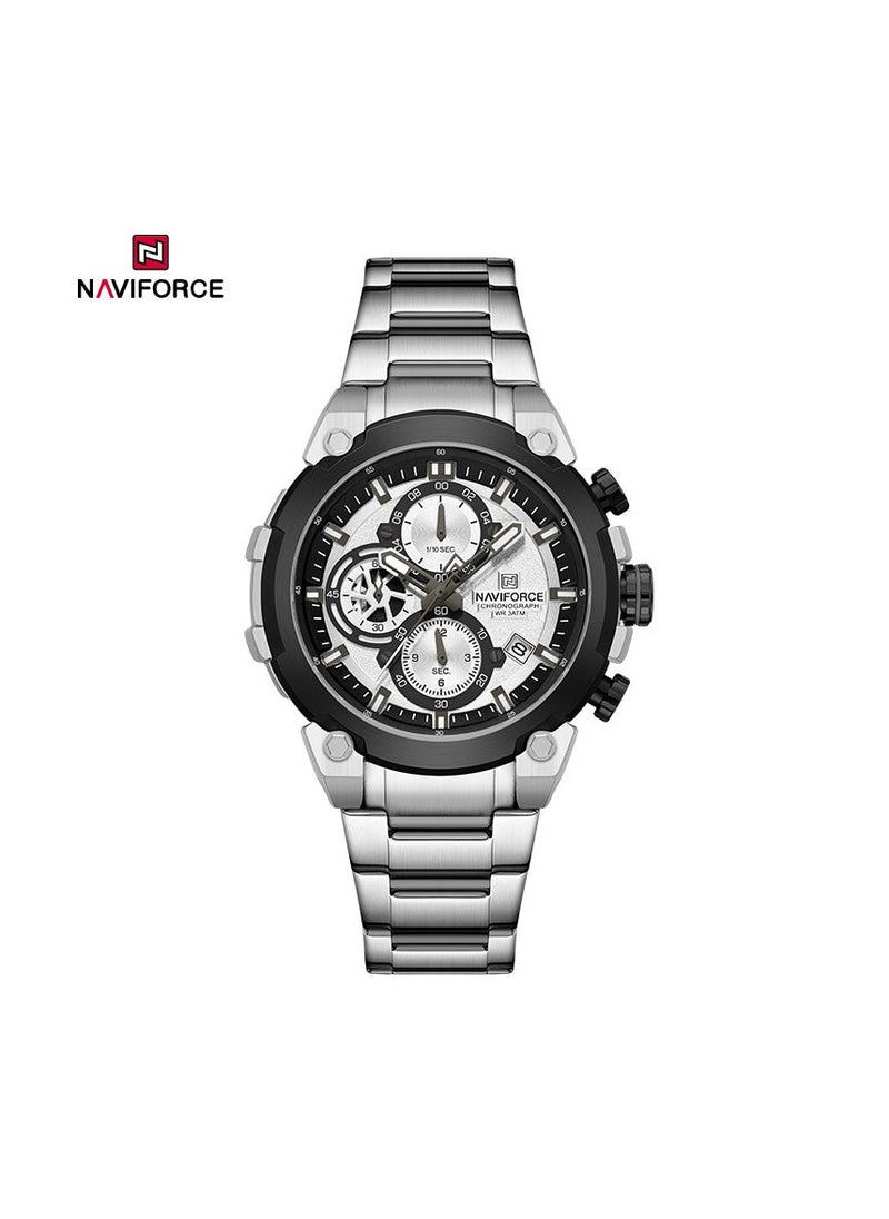 NAVIFORCE - Luxury Chronograph Wrist Watch for Men with Stainless Steel Strap Water Resistant Multi-Function Timepiece with Stopwatch and Date Display - Image 1