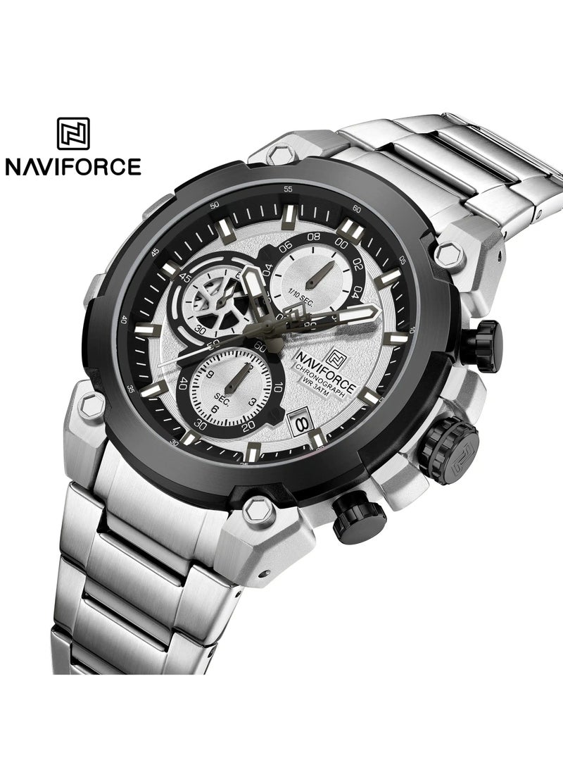 NAVIFORCE - Luxury Chronograph Wrist Watch for Men with Stainless Steel Strap Water Resistant Multi-Function Timepiece with Stopwatch and Date Display - Image 1