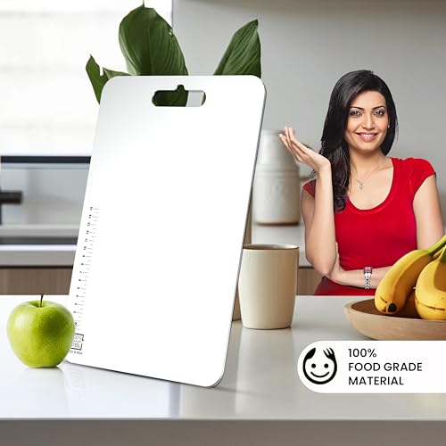 Filox Stainless Steel Cutting Board for Kitchen – 31×21 cm | Heavy-Duty Chopping Board for Vegetables, Fruits, Meat | Non-Slip & Easy to Clean | Prep Board, Food Safe, Multipurpose Kitchen Accessory - Image 4