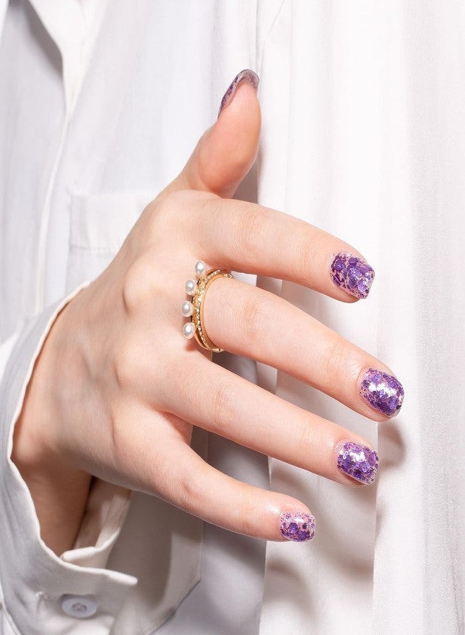 MAYCHAO Purple Glitter Gel Nail Polish, 15ML Violet Confetti Glitter Gel Nail Polish, Soak Off UV LED Nail Varnish for Nail Art Starter Manicure Salon DIY at Home, 0.5 OZ - Image 3