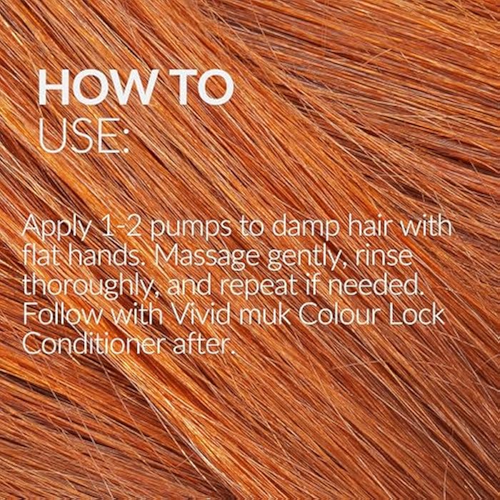 MUK. Vivid Colour Lock Shampoo - Colour Care with UV Protection for All Hair Types. Strengthening & Nourishing Color Protect Shampoo. Reduces Fading & Enhances Shine, 300ml - Image 5