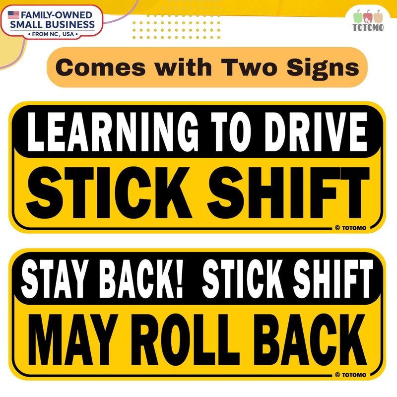 Totomo Learning To Drive Stick Shift Stay Back May Roll Back Car Magnet - Reflective Bumper Magnet Sticker For New Manual Transmission Learners Eye-Catching Design - Image 2