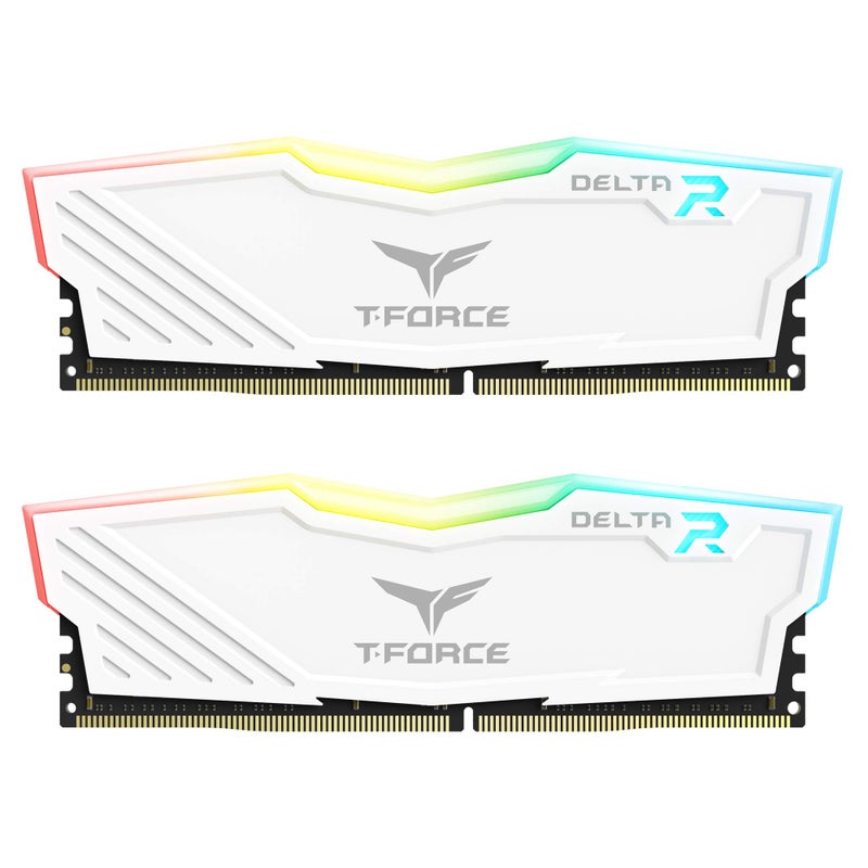 تيم جروب T Force Delta Rgb Ddr4 16Gb 2X8Gb 3600Mhz Pc4 28800 Cl18 وحدة ذاكرة الألعاب المكتبية Ram Tf4D416G3600Hc18Jdc01 أبيض - Image 1