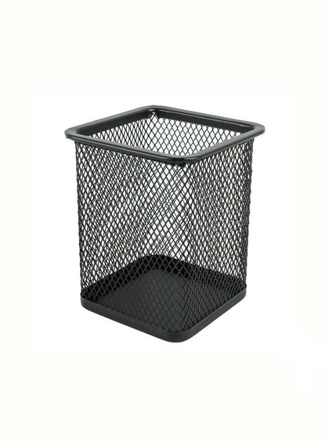 Metal mesh pen holder for organization – black