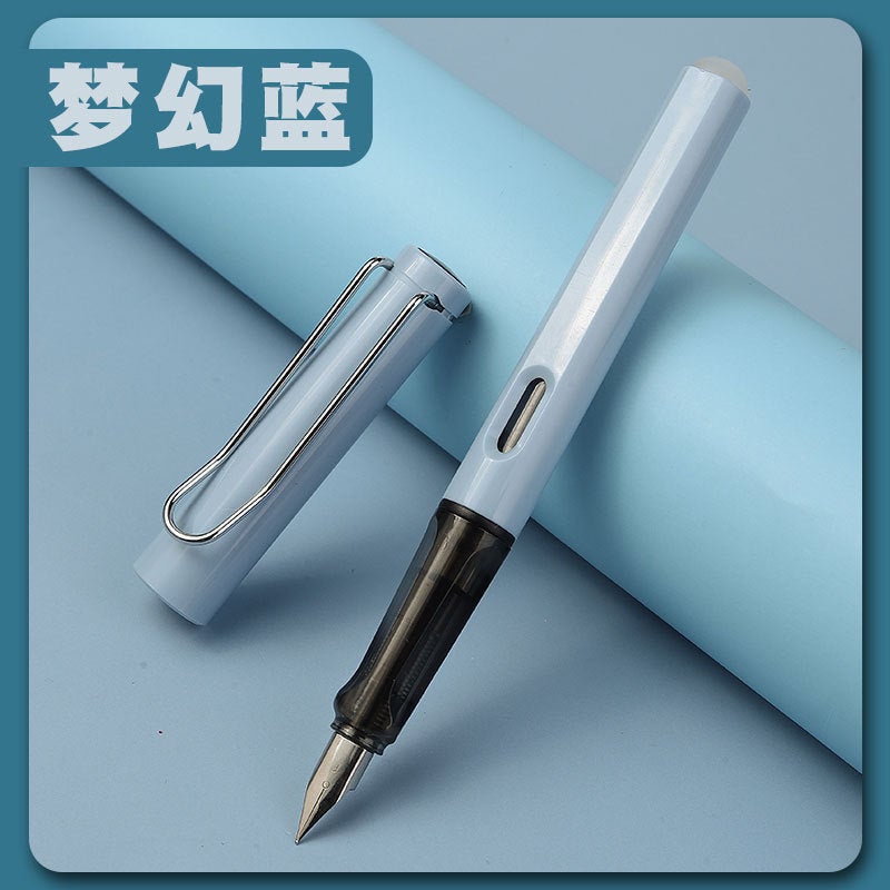 Generic Erasable Press-Action Fountain Pen for Students Fantasy blue erasable pen 